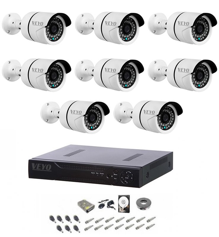 Sistem de supraveghere complet 1080p ext 8 ahd, ir 30 m